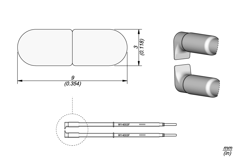 W14003F - Flat Blade Cartridges 3mm